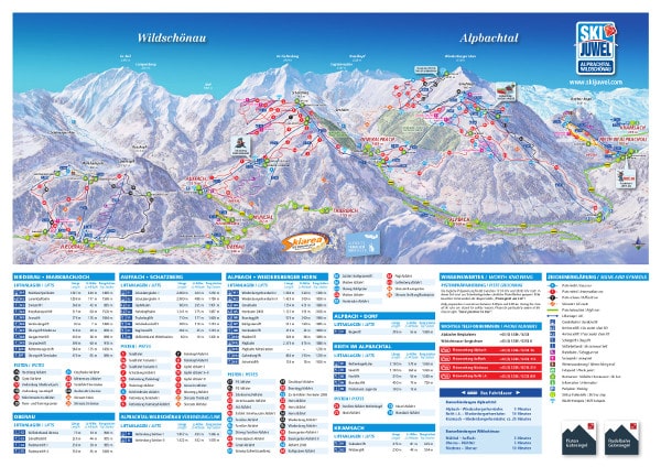 Niederau Ski Resort Piste Ski Map