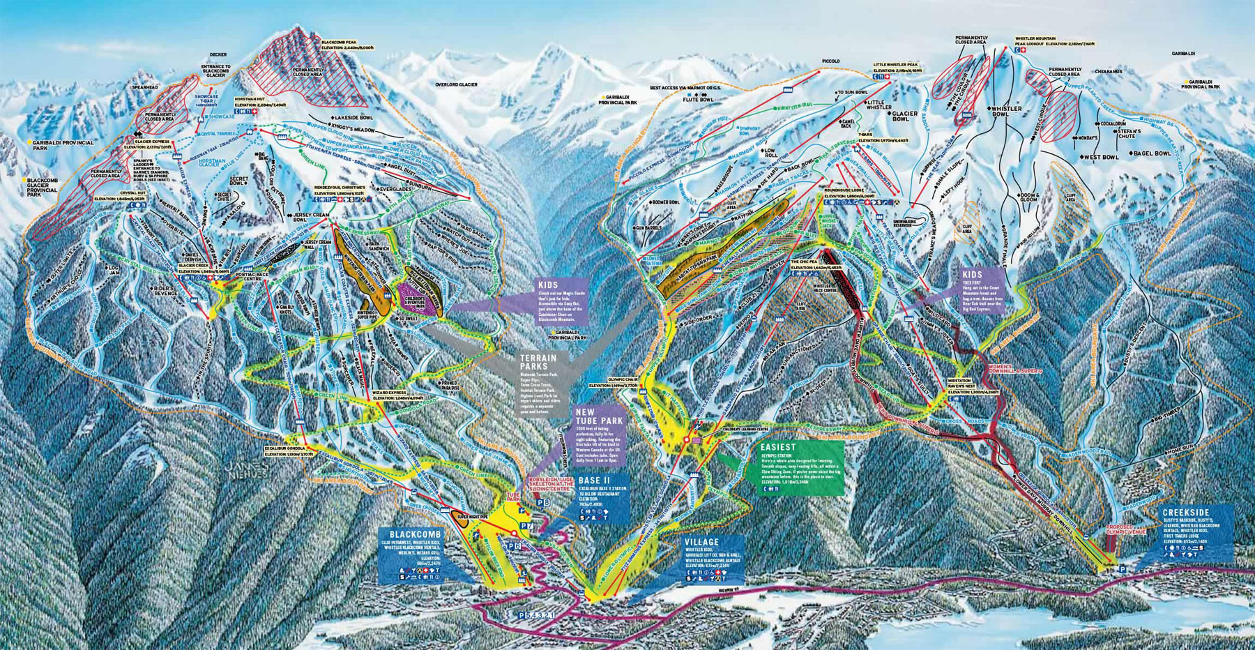 Whistler Blackcomb Piste Map – Free downloadable piste maps.