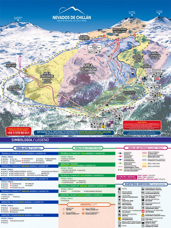 Nevados de Chillan Ski Resort Piste Map
