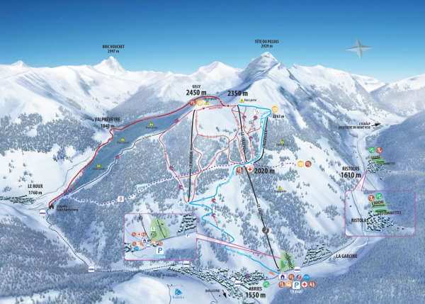 Abriès Piste Ski Map