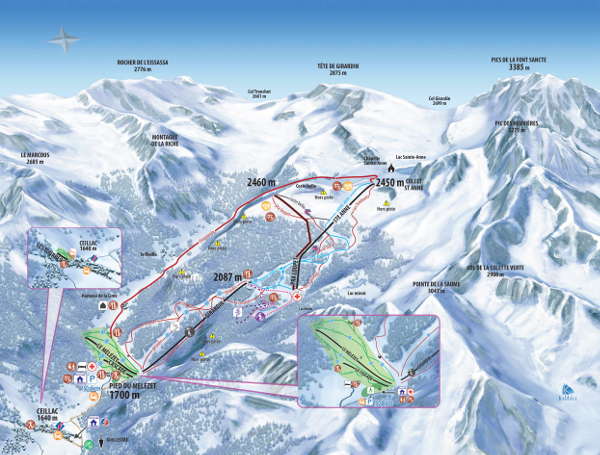 Ceillac Piste Ski Map