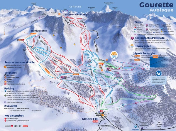 Gourette Ski Resort Piste Ski Map