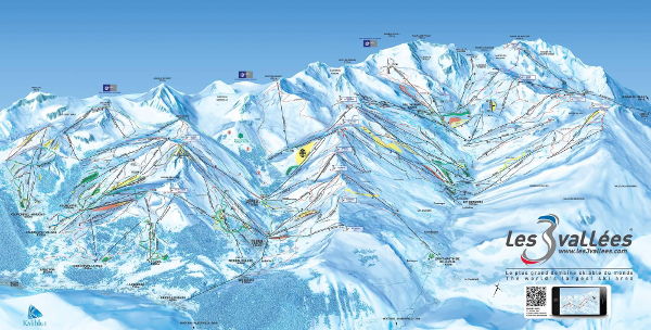 The Three Valleys Ski Resort Piste Map