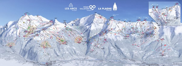 Paradiski Ski Area Piste Map