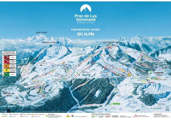 Praz de Lys Sommand Piste Ski Map