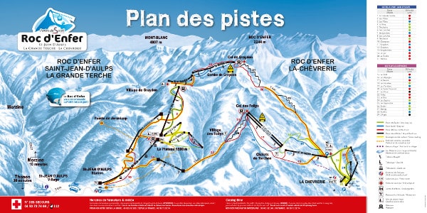 Espace Roc d'Enfer Ski Resort Piste Map