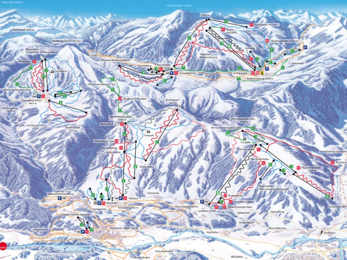 Allgau, Germany Piste Map Free downloadable piste maps