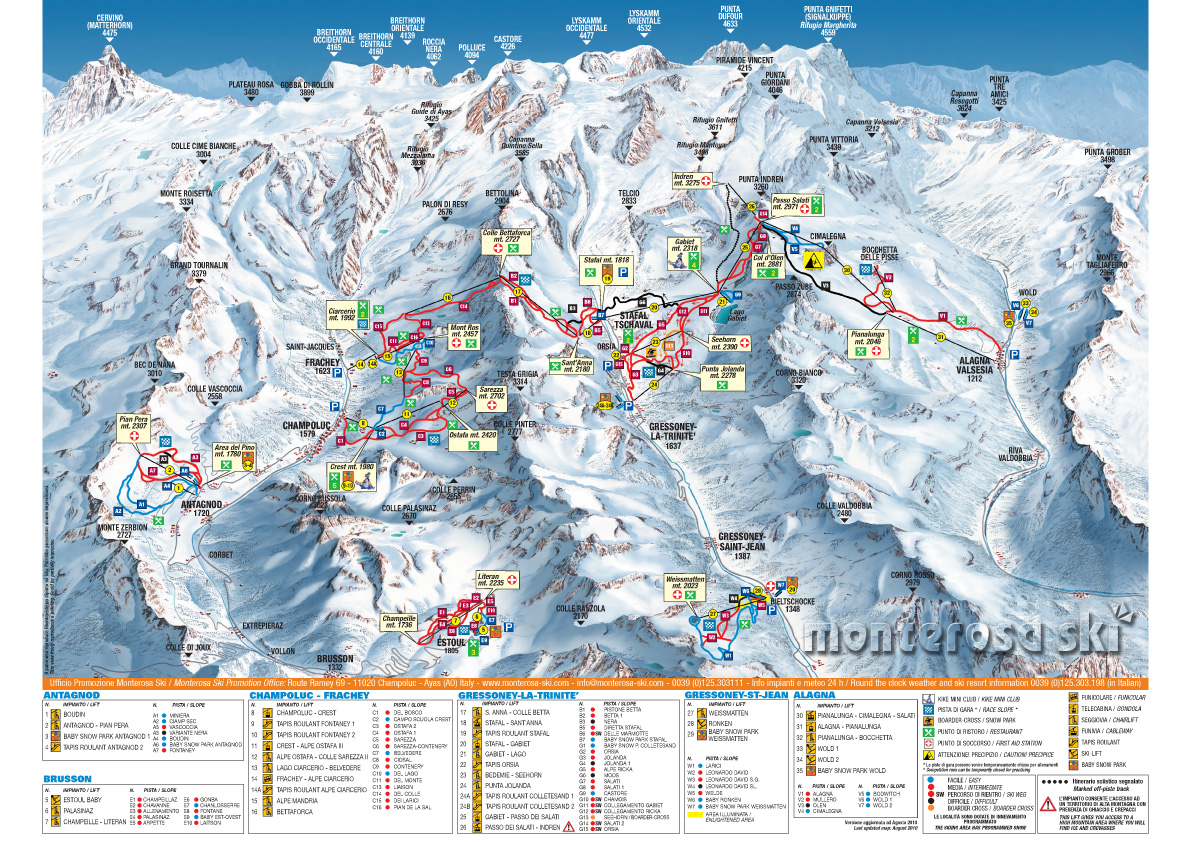 Monterosa Piste Map