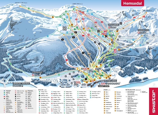 Hemsedal Ski Resort Piste Map