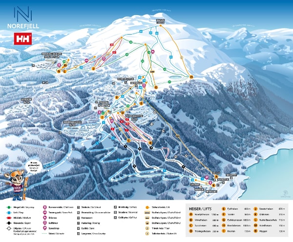 Norefjell Ski Resort Piste Ski Map