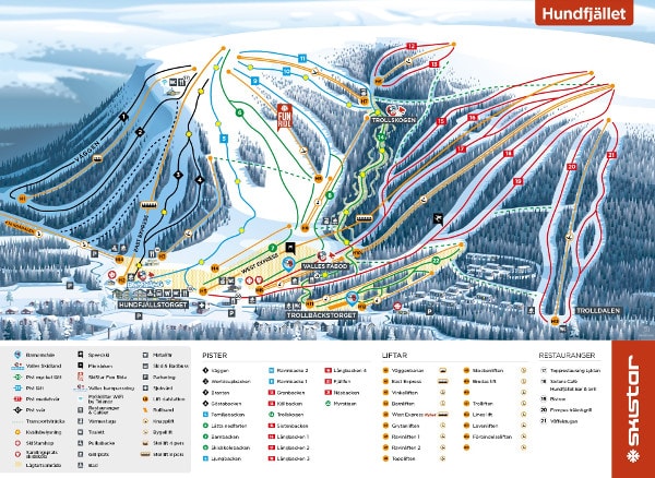Salen Hundfjallet Piste Ski Map