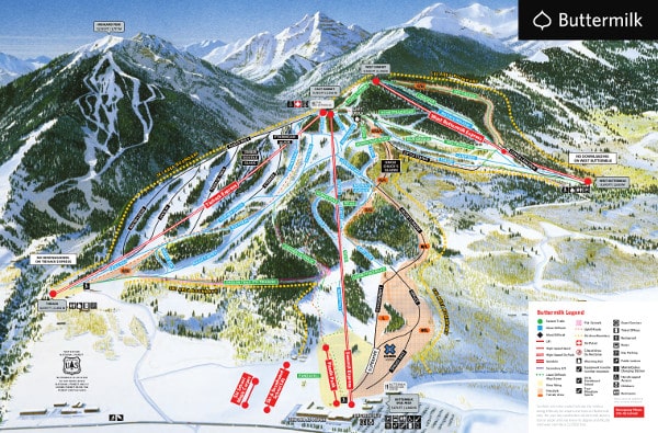 Aspen Buttermilk Ski Resort Piste Ski Trail Map