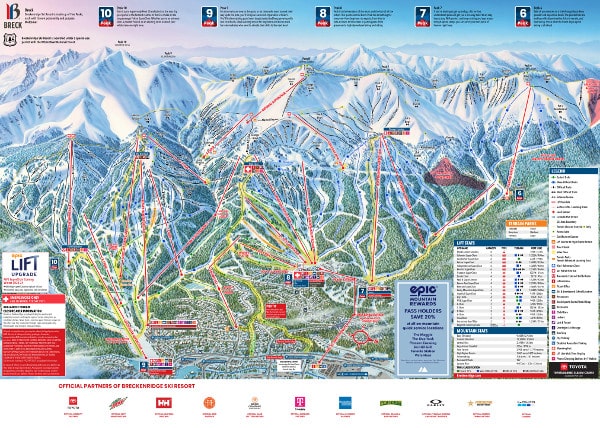 Breckenridge Ski Resort Piste Map