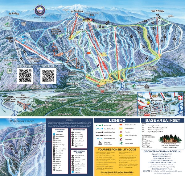 Bretton Woods Ski Resort Piste Ski Trail Map