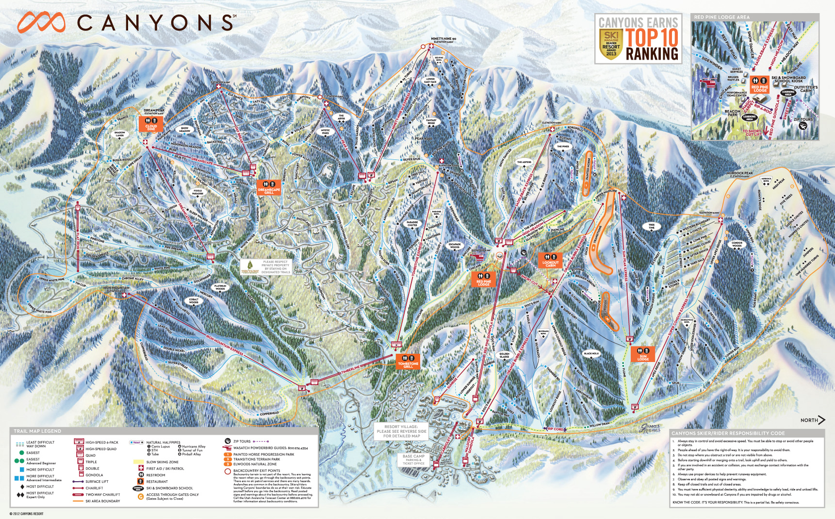 The Canyons Piste Maps