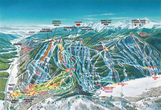 Durango, Colorado Ski Resort Piste Map
