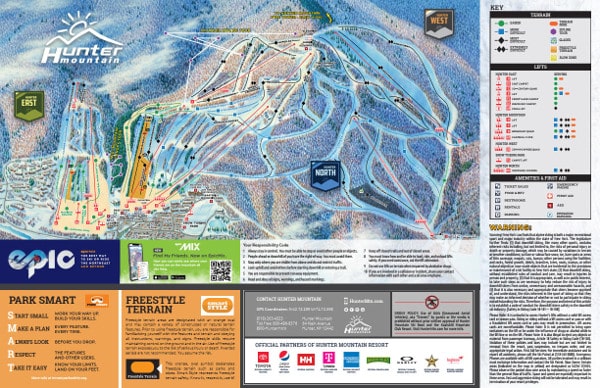 Hunter Mountain Ski Resort Piste Ski Map