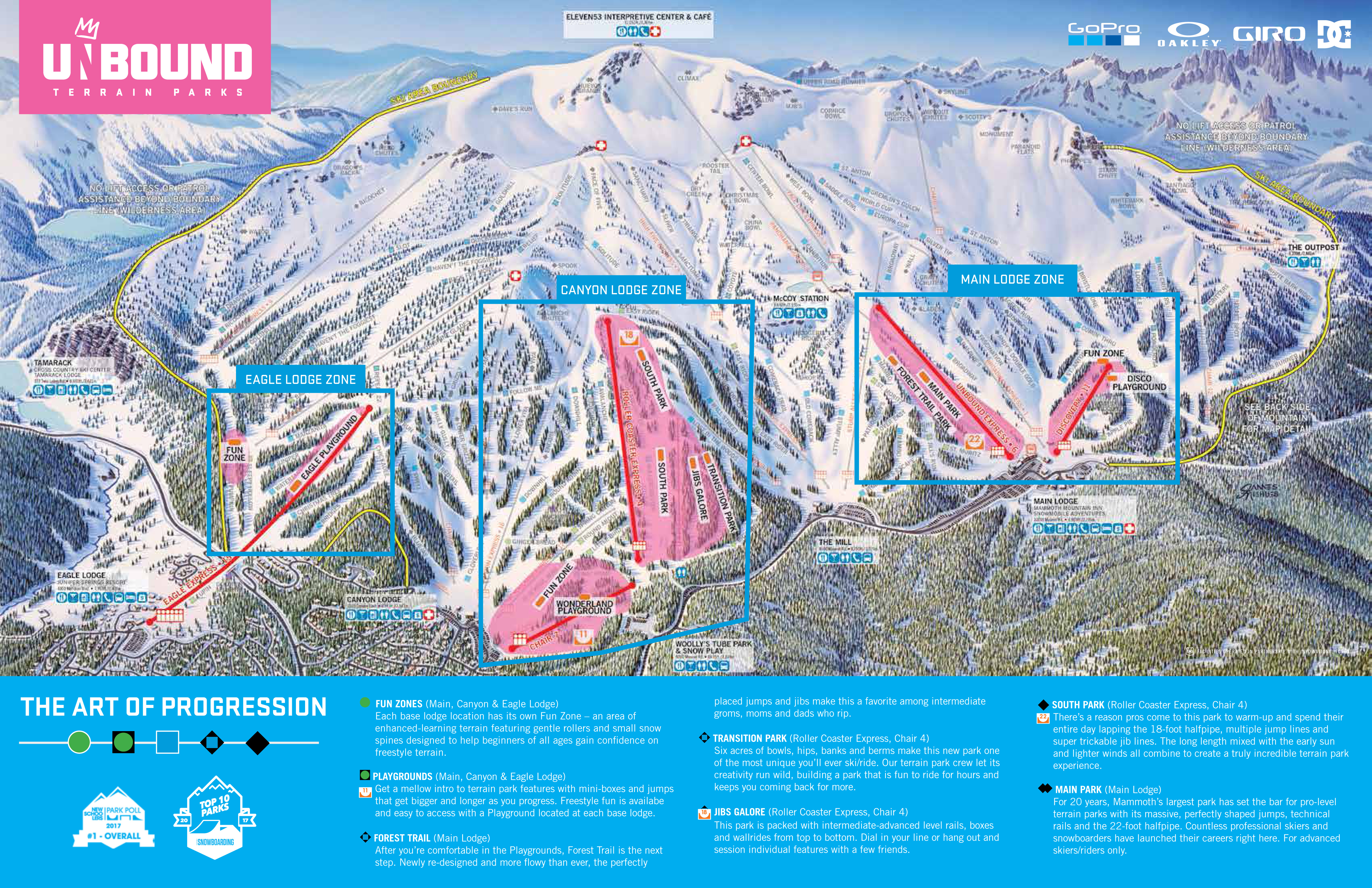 Mammoth Lakestrail Map Mammoth Piste Area Map