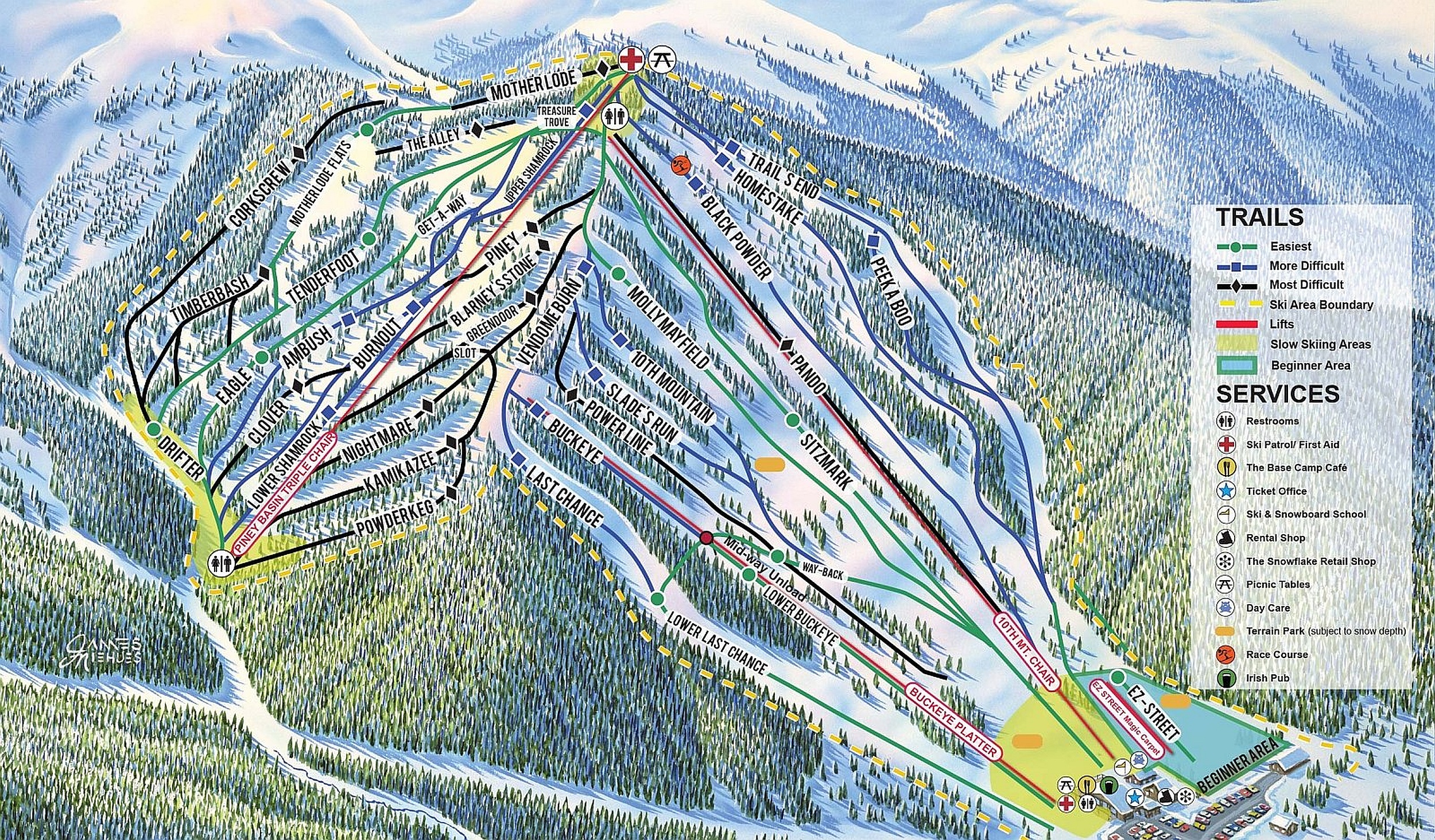 Ski Cooper Piste Maps