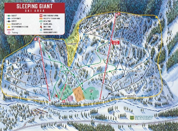 Sleeping Giant Ski Resort Piste Map