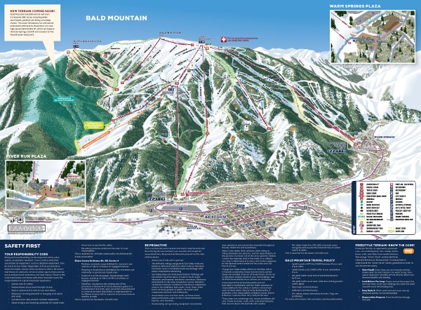 Sun Valley Bald Mountain Ski Resort Piste Map