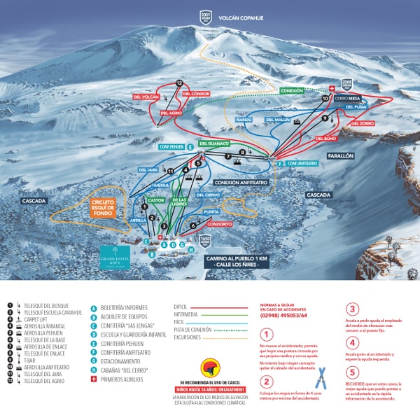 Caviahue Ski Resort Piste Map