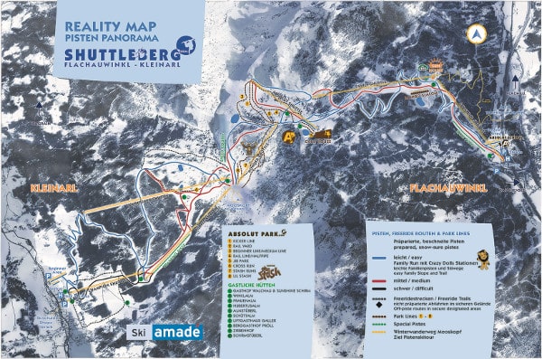 Flachauwinkl Kleinarl Ski Resort Piste Map