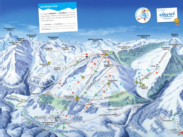 Grossglockner Ski Resort Piste Ski Map