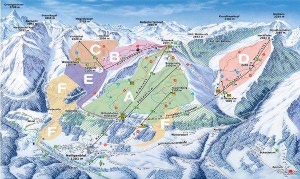Grossglockner Heiligenblut Ski Resort Freeride Map