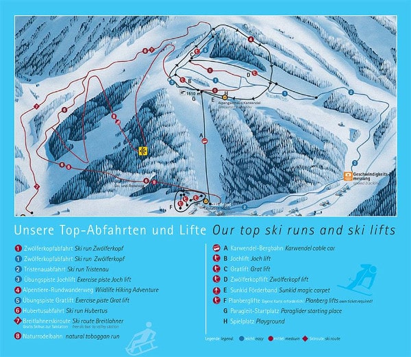 Karwendel Pertisau Ski Resort Piste Map