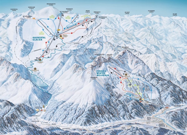 Kaunertal Glacier Ski Resort Piste Map