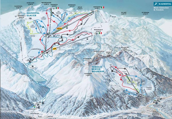 Kaunertal Glacier Ski Resort Piste Map