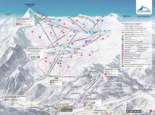 Kitzsteinhorn Ski Resort Piste Ski Map