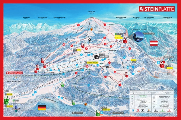 Steinplatte Waidring Ski Resort Piste Map