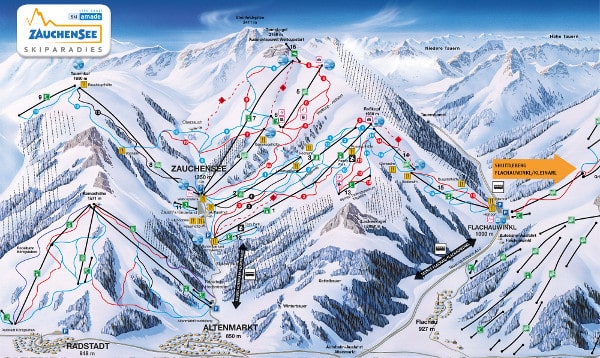 Zauchensee Ski Resort Piste Map