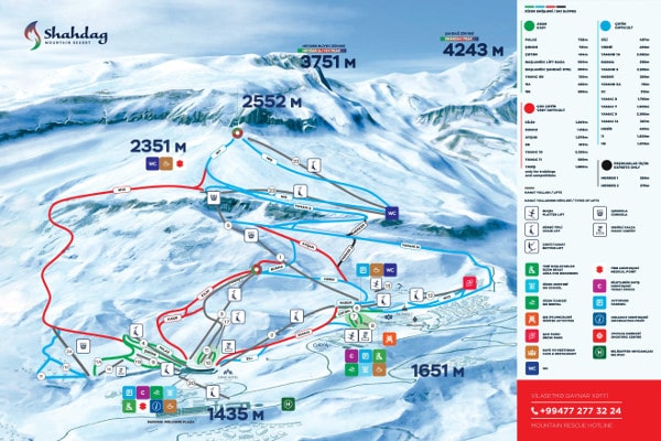 Shahdag Ski Resort Piste Ski Map