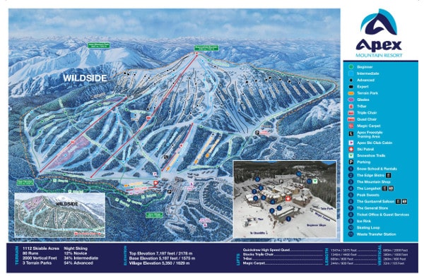 Apex Mountain Ski Resort Piste Ski Trail Map