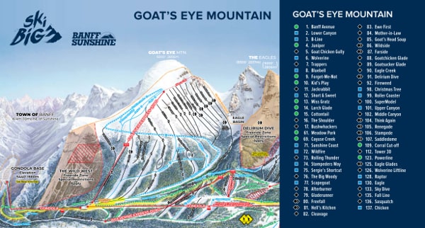 Banff Goats Eye Piste Map