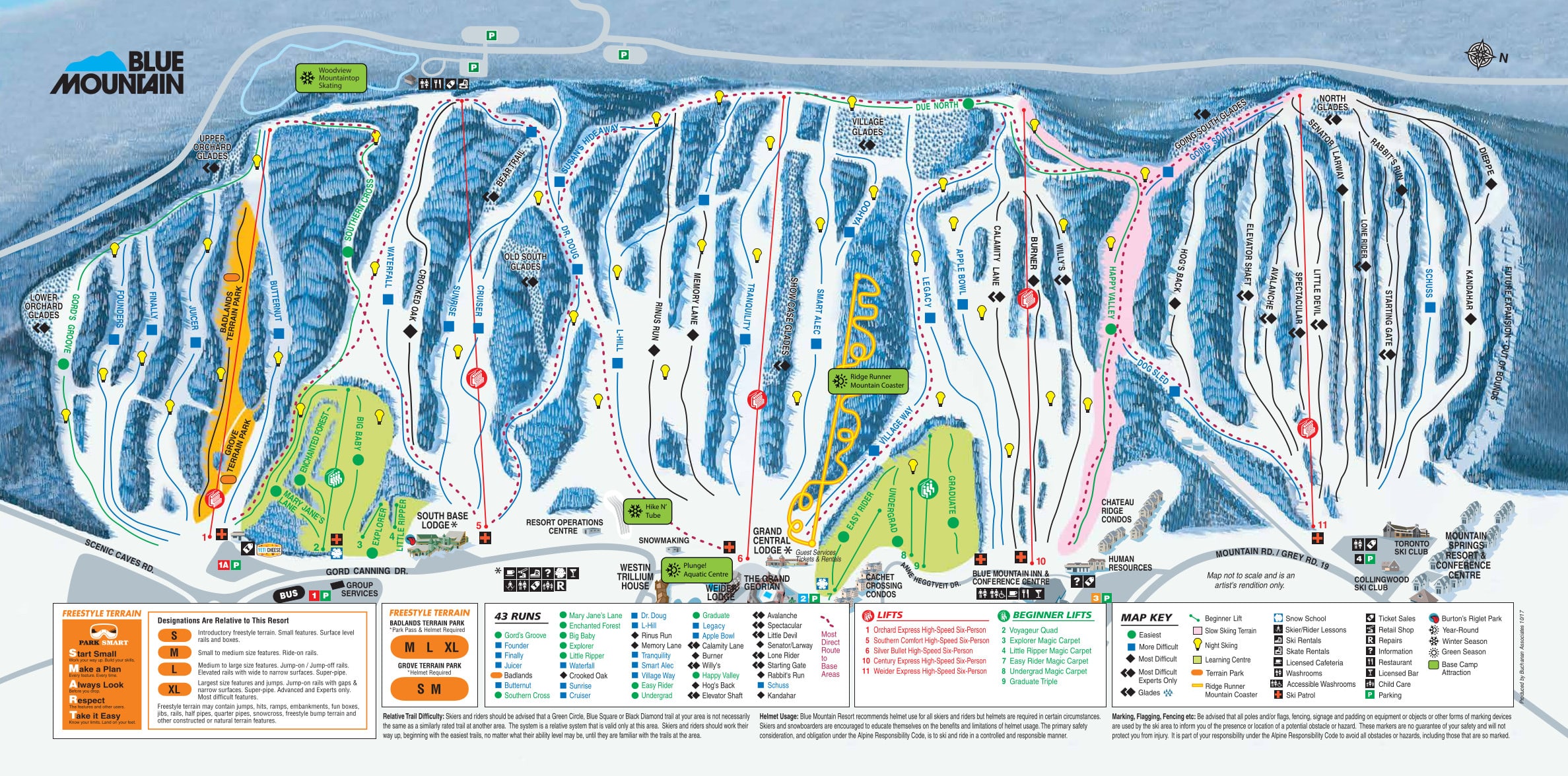 blue mountain canada piste