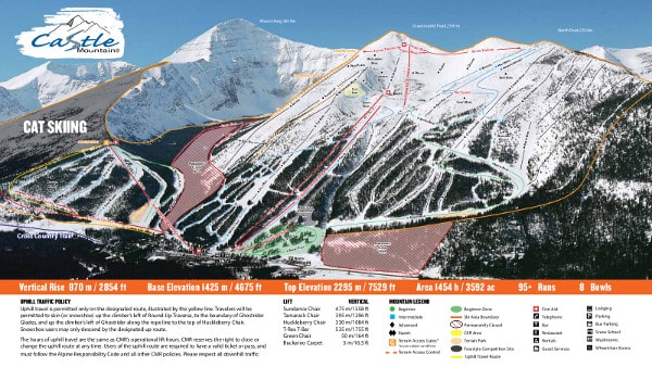 Castle Mountain Ski Resort Piste Map