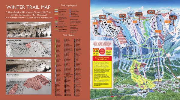 Kicking Horse Piste Ski Trail Map