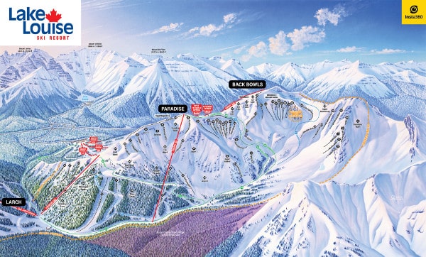 Lake Louise Back Bowls Piste Map