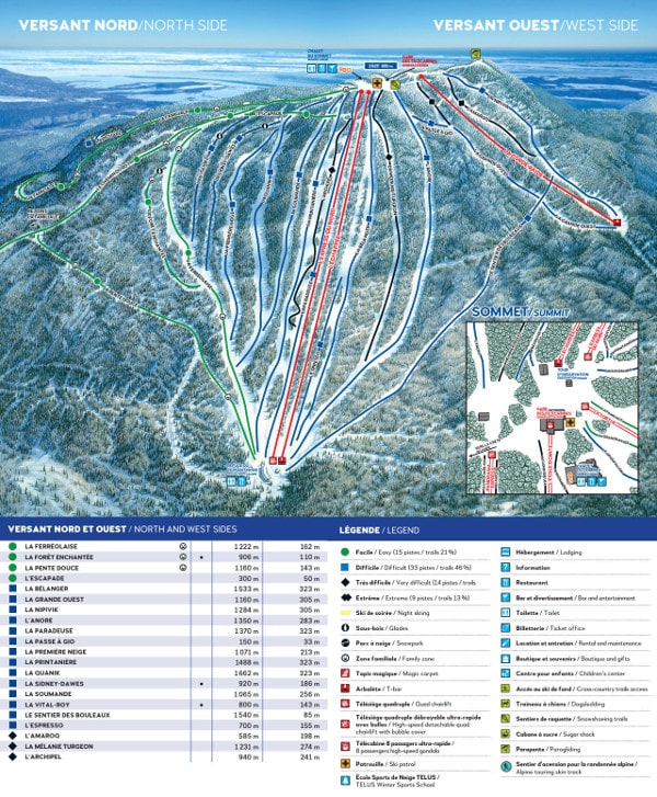 Mont Sainte Anne Ski Resort Piste Map North