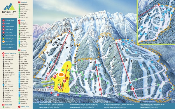 Mount Norquay Ski Resort Piste Map