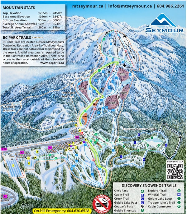 Mount Seymour Ski Resort Piste Ski Maps