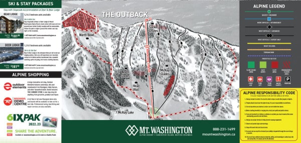 Mount Washington Outback Piste Ski Map
