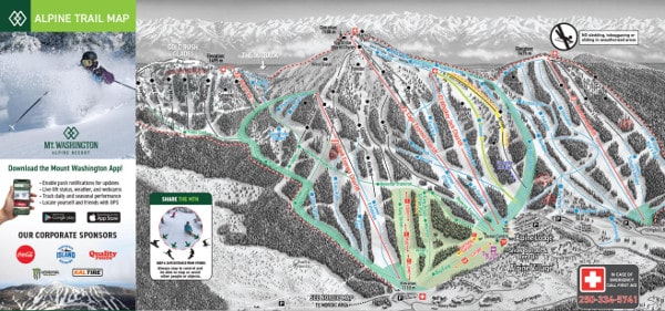Mount Washington Ski Resort Piste Map