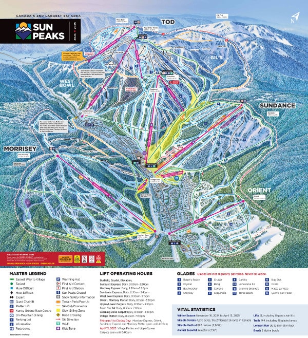 Sun Peaks Ski Resort Piste Map