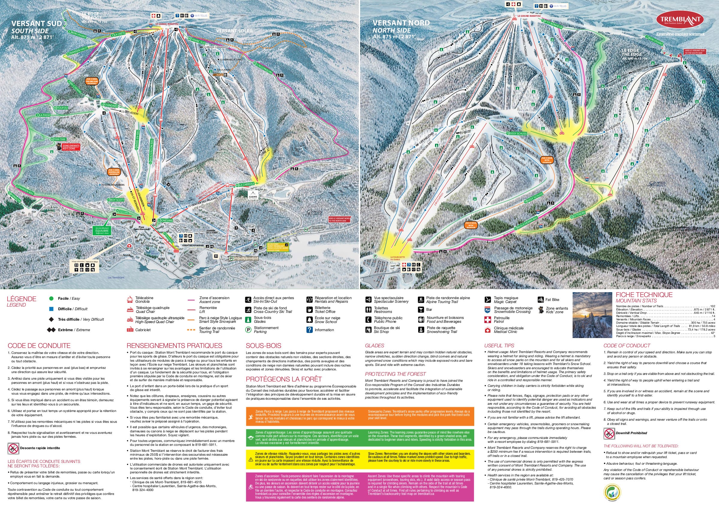 Mont Tremblant Resort Map Tremblant Ski Resort Piste Maps