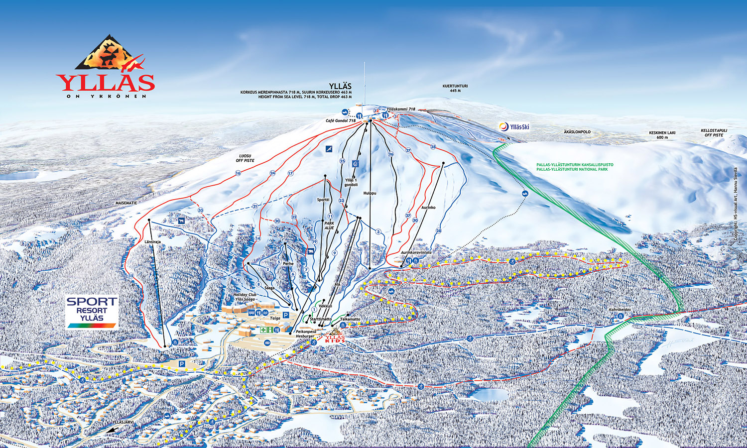 Yllas Piste Map – Free downloadable piste maps.